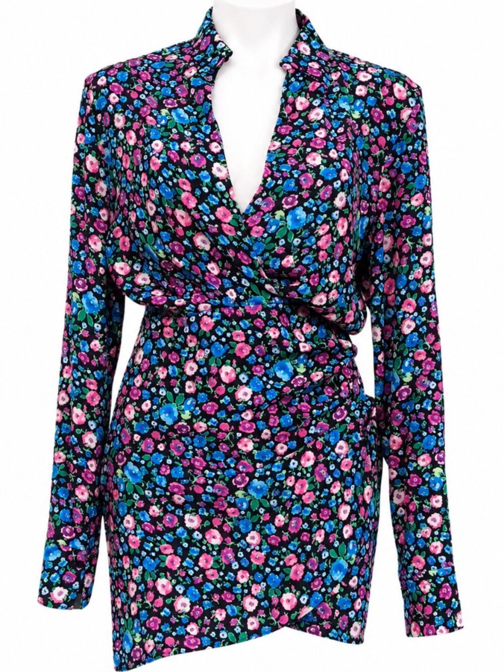 NWT - XS ZARA shirtdress top.  Long sleeve floral shirt w/ lining & side zip.